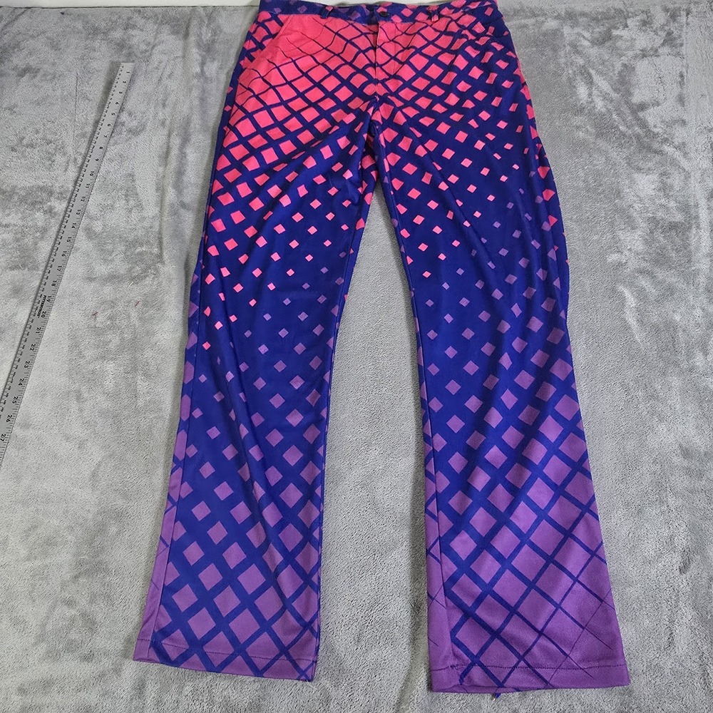 Golf Gentry Pants Mens 36x32 Multi-Color Geometric Pattern Sportswear Casual